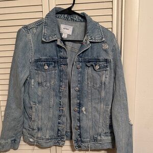 Old Navy Light Blue Distressed Denim Jacket